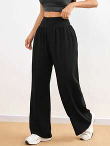 1 Quần ống rộng thoải mái, túi bên hông, phù hợp cho tập yoga/thường ngày, thoải mái và thon gọn, phù hợp với mọi mùa - màu đen - Xem 4