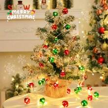 1 pieza Guirnalda de campana navideña con luces - Rojo y Verde, LED cálido, a pilas, adecuado para decoración del hogar, guardería, dormitorio, chimenea, escalera, fiesta, boda, cortina, árbol de Navidad - Perfecto para fiestas, cumpleaños de niños, Acción de Gracias, Año Nuevo y celebraciones de invierno (Baterías no incluidas), Luces de Navidad para interiores