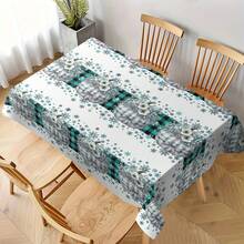 1 Stück/10 Stücke Weihnachtskarierte Kürbis Schneeflocke Dekorative Tischdecke, wasserdicht und leicht zu reinigen, geeignet für Abendessen, Picknick, Esstisch, Party, Heimdekoration, Innen- und Außenbereich, in verschiedenen Größen erhältlich - Verschiedenfarbig - Übersicht 7