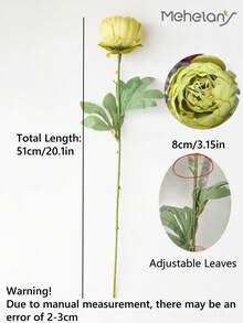 MEHELANY 1束20.1英寸仿真牡丹花，塑料花茎，复古牡丹仿真花，适用于房间装饰、花瓶、DIY婚礼、派对中心装饰、感恩节等场合，以及其他仿真花卉装饰。 - 綠色 - 查看 3