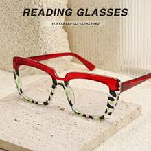 4pcs/3pcs/2pcs Fashion Large Frame Reading Glasses Set, Comfortable Spring Hinged Readers, Unique Colors To Match Your Daily Outfits - 多色C - 查看 2