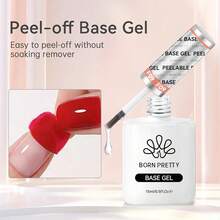 Peel Off Base Gel, Peelable Base Gel Coat For Gel Polish, Peelable Clear Foundation For Use With U V LED Nail Lamp, Nail Practice U V Nail Lamp Required Perfect For Beginners 15ML{"Color_name":"15mlPeelOffBaseGel"} - 15毫升撕拉式底霜 - 查看 3