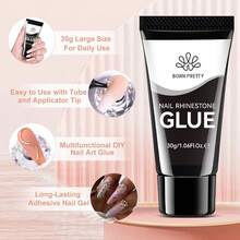 BORN PRETTY Nail Rhinestone Glue Gel For Nails Super Strong Gel Nail Glue For Nail Charm 3D Nails Gems Beads Nail Art Jewels Cured Need Nail Art DIY At Home 30ML{"Color_name":"NailRhinestoneGlueGel"} - 指甲水鑽膠水凝膠 - 查看 5
