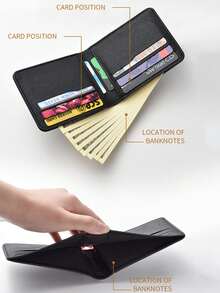 Cartera elegante con estampado de astronauta - Cartera corta bifold multifuncional con monedero, múltiples ranuras para tarjetas, disponible en varios colores, almacenamiento de tarjetas | Cartera minimalista | Cartera | Regalo ideal para fiestas - Unitalla - Ver 5