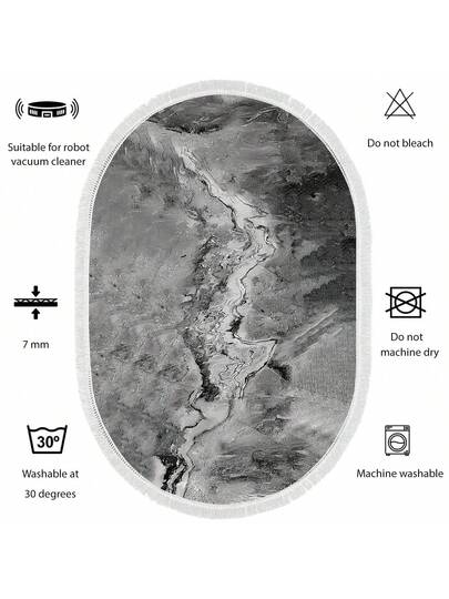 Pearl Digital Non Slip Printed Turkish Vloerkleed AL4019 Zachte Touch, Washable Tapijt Felt Backing Moderne ative Vloer Mat, Living Room, Bedroom, Bathroom, Hallway Or Entryway Available In Many Sizes Quick Drying, Highly Absorbent, Soft, Com Tafel Both Indoor Outdoor view 5