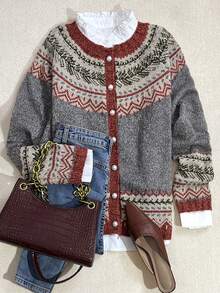 新款女士休闲秋冬流行休闲长袖羊毛套头衫,新款女士休闲秋冬流行休闲长袖羊毛套头衫 - 彩色 - 查看 1