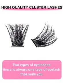 MEM 280/144/120pcs Cluster False Eyelashes, High Capacity, D-Curl, 8-16mm, DIY Lash Clusters, Natural Look, Thick & Long, Super Soft & Lightweight, Reusable, Single Strand Segmented False Lashes, Lash Extension Kit, Suitable For Travel, Daily Wear (Beginner Friendly), Weddings, Dates, Parties, Holidays, Also Great As Christmas/Halloween/Gift Lash Set - 黑色 - 查看 8