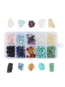 Natural Stone Beads Kit, Multicolor Asymmetrical Natural Stone Beads Kit For Jewelry Making, DIY Craft Bracelet Necklace Earrings, Friendship Gifts Decorate Accessories