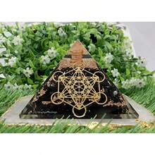 Large Orgone Pyramid Of Shungite Stones Shungite Pyramid Crystal Metatron Cube Orgonite Pyramid Organ Pyramids Positive Energy Healing - As Pic - View 5