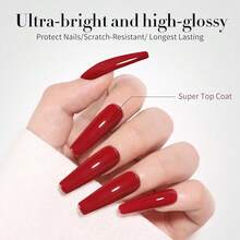 Base & Top Coat Set 2PCS, High Glossy Top Coat, Base Gel For Long Lasting Nails Shine Finish, Nail Art DIY Design Manicure Gifts For Women 10ML{"Color_name":"10mlBaseandTopCoat"} - 10ml底油和臉部油 - 查看 8