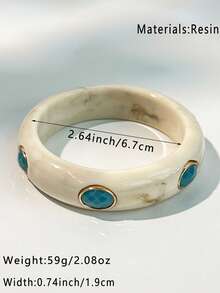 1 件优雅白色女士性感袖口手链，大理石纹理个性化腕带 - 多色A - 查看 13