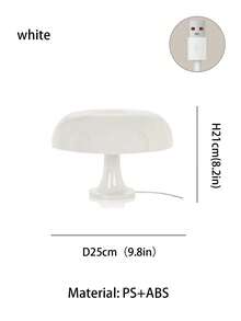1PC Minimalist Mushroom-Shaped LED Table Lamp - USB-Powered Ambient Light For Bedrooms, Study Corners, And Modern Living Spaces, Orange/White