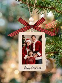 Fröhliche Weihnachten Bilderrahmen Ornamente, Weihnachtsbaum Hängedekoration, erste Weihnachten von Herrn und Frau, leere Holzbilderrahmen, Paar Bilderrahmen Ornament, DIY Foto Aufhänger für Zuhause, Weihnachts-Hochzeitsfoto Dekoration für Zuhause, Weihnachts Heimdekoration