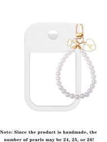 2pcs Touchland 1oz (30ml) Hand Sanitizer Spray Protective Case, 26 Flower & Letter Pearl Decor Spray Bottle Marker, Silicone Anti-Drop Anti-Collision Protective Cover, Pearl Bracelet Design, Easy To Carry For Travel, Can Be Hung On Bags, Keys Or Children's Backpacks, Wear-Resistant, Waterproof, Reusable Protective Cover For Touchland Hand Sanitizer Spray, Travel, Outings, Gifts, Halloween Gifts, Christmas Gifts