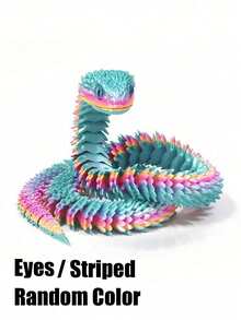 1/2/3/4/5件装新颖可动关节3D打印蛇形摆件，内含惊喜蛋，色彩缤纷，可作家居办公装饰桌面摆件，适用于各种房间装饰，可作雕像、桌面摆件、解压玩具、减压玩具，也是复活节、万圣节、圣诞节、感恩节、派对礼品的理想之选。 - 彩色 - 查看 21