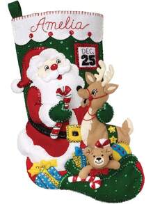 Apliques de fieltro de 45,7 cm, Papá Noel y amigos, perfecto para manualidades y manualidades, 89330E - 1 - Ver 1