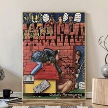 1pc Vintage Rap Album Themed Canvas Art Poster - Frameless Anime Wall Art Print For Bedroom, Office, Living Room, Home Decor - Dorm Room Music Canvas Decorative Artwork, Hip-Hop Gift Idea