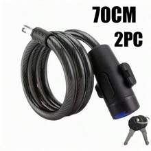 LOVTOKIN 1/2 piezas Cadena de bloqueo para motocicleta de uso pesado, candado para bicicleta de montaña - Hierro robusto, antirrobo, con 2 llaves, accesorios de para bicicleta reforzados, superficie pulida, método de control manual, para motocicleta y bicicleta