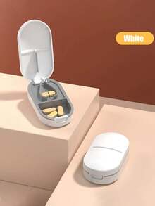 2 Farben erhältlich Pillen Aufbewahrungsflasche, Pillen Teiler, Neuer tragbarer Pillen Teiler, Tragbarer Pillen Teiler, Kleine und tragbare Medizinbox, Klein, tragbar und leicht zu transportieren. - Verschiedenfarbig - Übersicht 10