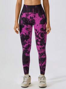 Women Sports Leggings - 玫紅色 - 查看 5