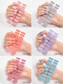 48/96/128/192片装多巴胺美甲贴纸套装，包含粉色、黑色、白色、红色、蓝色、绿色等多种颜色，闪光美甲贴纸，DIY全套美甲贴纸，按压式美甲贴纸，渐变闪光美甲贴纸，持久耐用，适合日常、圣诞节、新年、派对等场合，快速轻松地打造美丽惊艳的美甲造型。（注意：本产品不适用于UV固化） - 彩色 - 查看 45