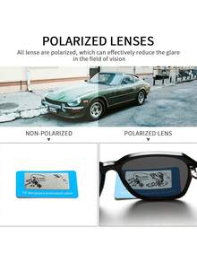 1 pezzo occhiali polarizzati stile retrò casual, adatti per guida, viaggio, pesca, escursioni, con montatura quadrata leggera e comoda. Accessori da spiaggia eleganti e alla moda, adatti per maglioni, giacche, felpe con cappuccio, pantaloni in pelle. Occhiali eleganti per l'estate, la spiaggia, le vacanze e le attività all'aperto.