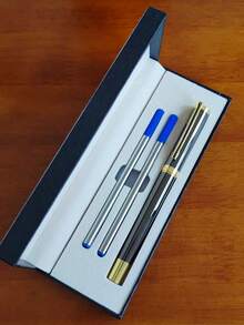 [Customized] Personalized Engraved Metal Business Office Ball Pen Gift Set With Refill, 2pcs, High Quality Ballpoint Pen For Daily Writing, Signature, Birthday, Father's Day, Thanksgiving, Christmas, Gift For Friends, Relatives, Leaders, Colleagues Back To School - Multicolor - View 98