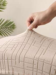 Capa reclinável jacquard dividida com 4 peças/conjunto, elástica, cor sólida, para sofá individual, capa elástica, relaxante, reclinável, capa para poltrona de 1 lugar - Caqui - Ver 4