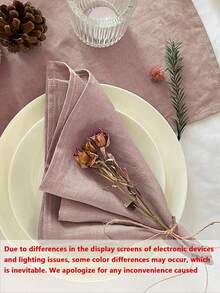2/6/12pcs Simple Solid Color Soft Absorbent Cloth Napkins, Suitable For Wedding, Party, Banquet, Restaurant, Kitchen, Picnic, Dining Table Decoration - Multicolor - View 3