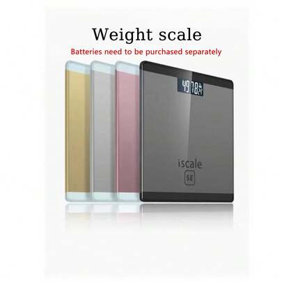 1pc Battery Powered Digital Bathroom Scale, Made Of Durable ABS Plastic, High Precision Weighing, Clear LCD Display, Non-Slip Rubber Base, Compact & Space-Saving Design, Suitable For Home, Dorm, Bathroom, Adults, Fitness Enthusiasts And Weight Management, All-Year-Round Essential Household Item