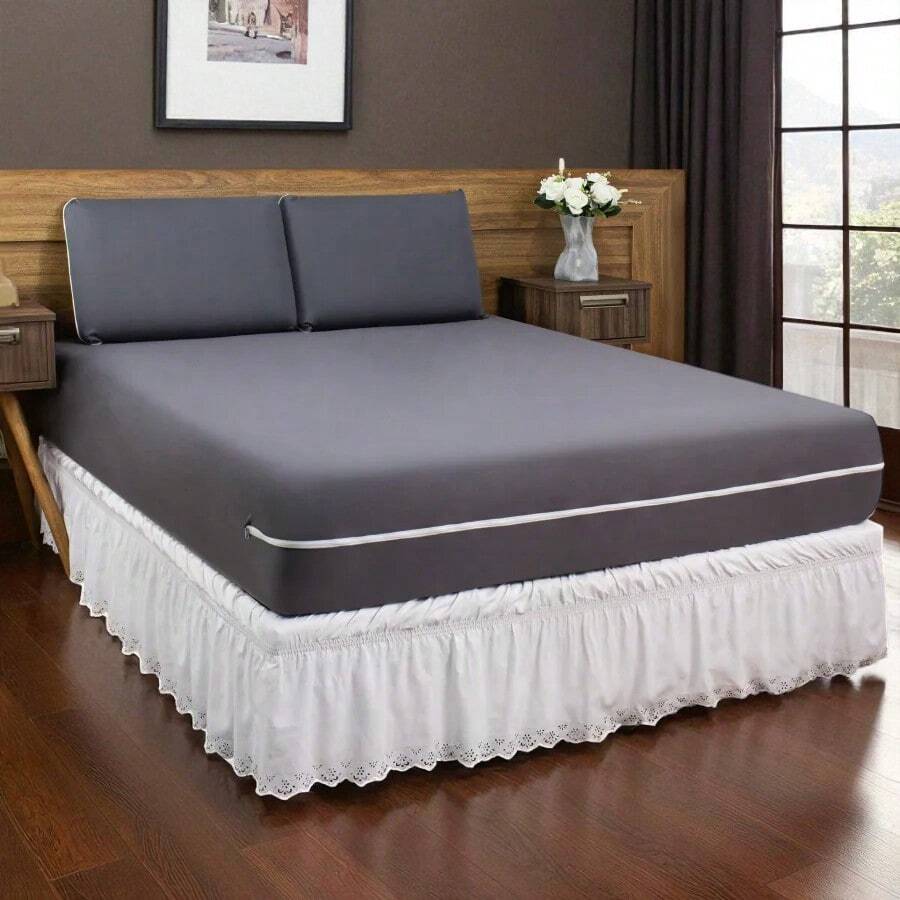 Single/Double/Queen Size Mattress Cover Gel Mesh With Zipper Various Colors - 灰色的 - 查看 1