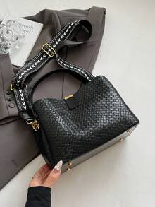 1 Stück Damen PU-Leder Geflochtene Umhängetasche, Kratzfest und Abriebfest, Leicht, Großer Stauraum, Geeignet für Camping, Einkaufen, Pendeln, Arbeit, Dates, Tägliche Reisen, für Damen