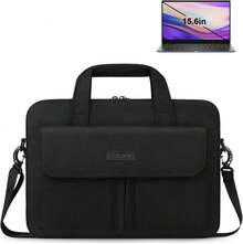 Lubardy Portafolios Hombre 15.6 pulgadas Impermeable Maletin para Laptop Tela Oxford Bolsa Laptop Mujer Funda para Laptop Bolsa de Ordenador bandolera Negro - Negro - Ver 2