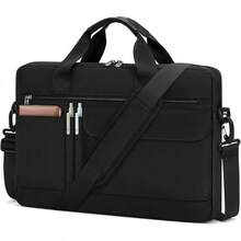 Maletin para Laptop 15.6 Pulgadas Portafolios para Hombre y Mujer Impermeable Funda para Laptop para Oficina, Negocios, Viajes, Universidad - Negro - Ver 9