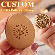 4cm Ceramic Stamp Customization, Brass Ceramic Stamp Customization, Clay Name Stamp Customization, Pottery Tools, Clay Stamp Customization, Mother's Day Gift - Multicolor - View 5