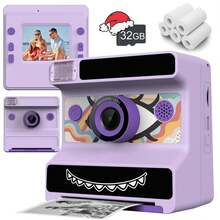 Aparat do natychmiastowych wydruków dla dzieci, prezent 2 w 1 do mediów społecznościowych: wielofunkcyjny aparat natychmiastowy dla dorosłych i dzieci z technologią bezatramentową – natychmiastowe robienie i drukowanie zdjęć/filmów w jakości 1080P HD, kreatywne filtry i naklejki, idealny w podróży, na imprezach, na Boże Narodzenie, na urodzinach – gotowy prezent dla niego, dla niej, nastolatków, par i przyjaciół (zawiera papier fotograficzny, akumulator 1300 mAh) [Aparat do natychmiastowych wydruków i przenośna drukarka]