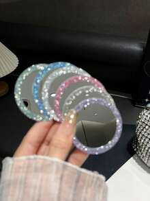 Sparkling Wireless Magnetic Coil With Mirror Magnetic Ring For Makeup Ultra-Thin, Suitable For MagSticker Ring - Magnetic Ring Compatible With MagMagnetic Wireless Charger Case, Compatible With IPhone 17 16 15 14 13 12 Pro Max Galaxy Android Accessories