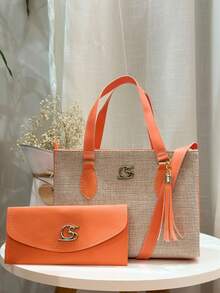 Women Bag Sets - Orange - View 2