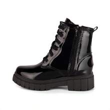 Domidona Women's Children's Ankle Boots, Elegant And Comfortable, Fashionable Winter High-Top Tractor Boots - Preto Verniz - 查看 5