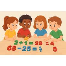 Kit Números e Sinais Brink Jogo De Matemática 75 Peças - Multicolorido - Visão 3