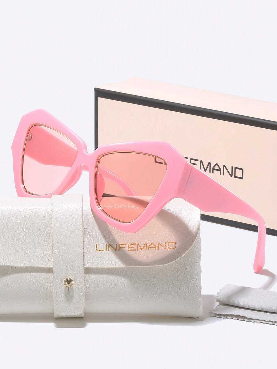 LINFEMAND LINFEMAND Oversized Cat Eye Y2K Decorative Fashion Fashion Glasses, Unisex, Birthday Party, Costume, Holiday Gift