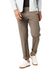 Mens Khaki Flex Work Pants - Dark Pebble - View 1