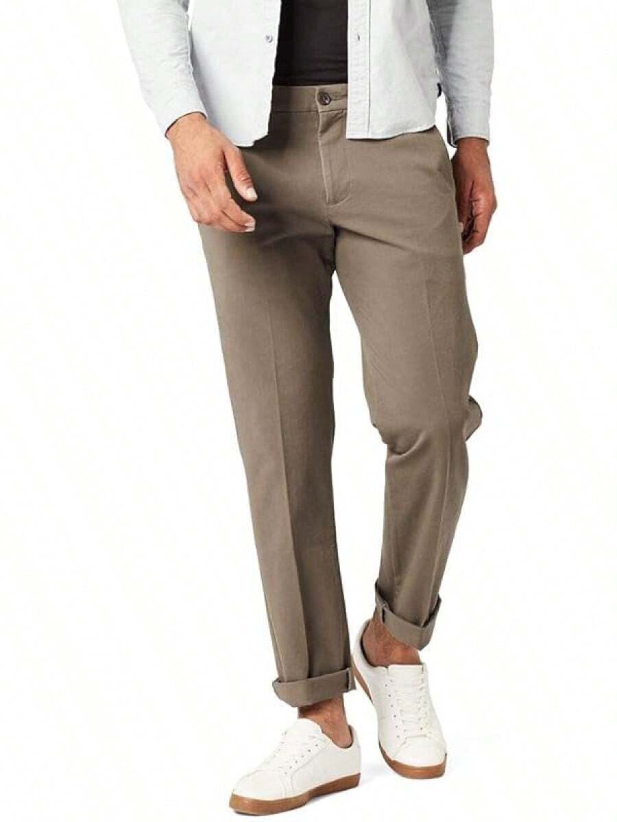 Mens Khaki Flex Work Pants - Dark Pebble - View 1