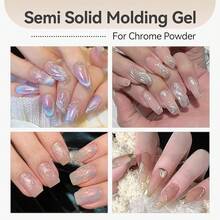 BORN PRETTY 3D Sculpting Gel For Nail Art,No Wipe Semi-Solid Modeling Gel For Rubbing Chrome Nail Powder, Sticking Rhinestones And Nail Stamping{"Color_name":"SemiSolidMoldingGel"} - 半固態成型凝膠 - 查看 7