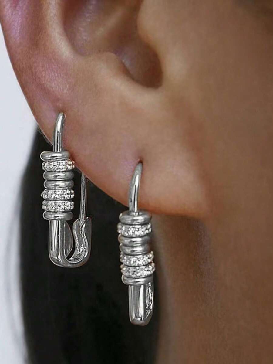 1 Pair Silver Pin Copper Alloy Dangle Earrings For Women Luxurious & Versatile Hypoallergenic Earring Daily Wear, Party, Date, Festival