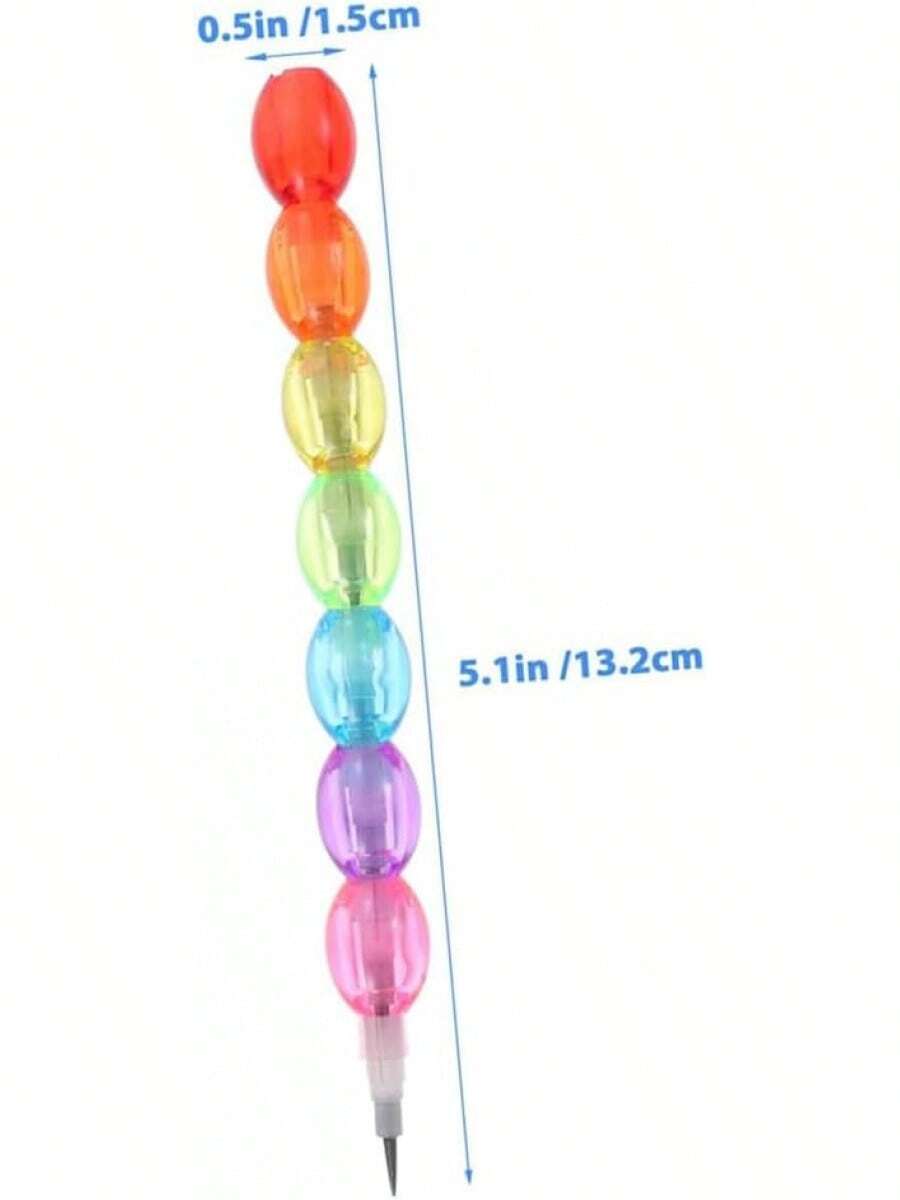 Slzhds 40 Pcs Lápices Apilables, Lápices de Plástico Apilables con Forma de Oso, Perfecto para Regalos Divertidos, Juguete Educativo, Escritura y Dibujo, Regalos Cumpleaños Colegio - Calabaza - Ver 1