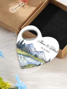 1PCCustomized Heart-Shaped Bottle Opener With Packaging. Personalized Wedding Return Gift Magnetic Bottle Opener, An Excellent Gift For Brides, Heart-Shaped Wedding Souvenirs And Thank-You Card Magnetic Bottle Opener, Customized Return Gifts, Father Gifts.