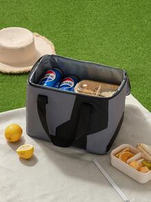 1pc Large Capacity Lightning Insulated Lunch Bag - Oxford Cloth + Aluminum Foil Material, Long-Lasting Thermal Insulation, Thick Handled Lunch Tote Bag For Office Workers, Students, Outdoor Camping Picnic, Unisex Lunch Box For Traveling For Women Portable Waterproof Bag Lunchbox