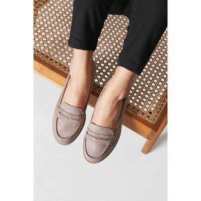 Dorothy Perkins Womens/Ladies Lara Penny Wide Loafers (Taupe) - 100% Mixed - (DP823)