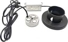 Halloween Party Mist Maker 3 Mist Maker Spray Heads,Ultrasonic Water Pond Fountain Fogger 12 LED Red Yellow And Blue Light Flashes Aluminum Atomizer Air Humidifier